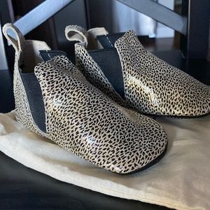 New Freshly Picked Metallic Leopard Mini-Sole Chelsea Toddler Boot Sz 6